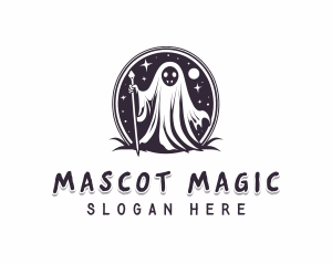 Wizard Ghost Halloween logo design