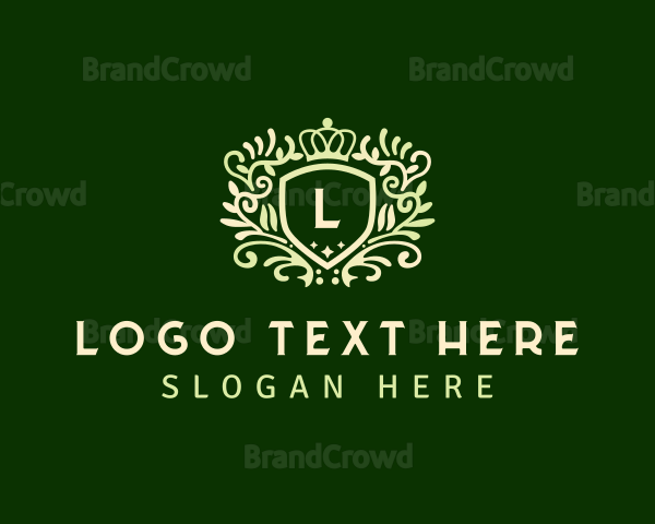 Wreath Shield Crown Logo