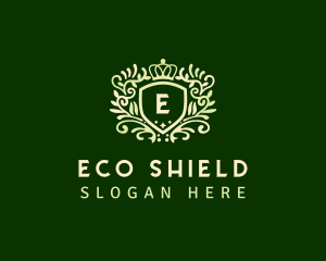 Wreath Shield Crown logo design