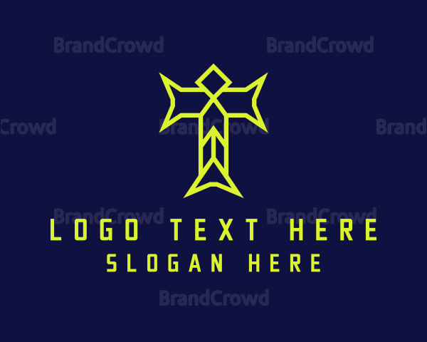 Neon Gaming Letter T Logo