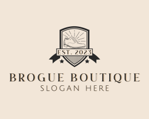 Brogue Shoes Shield logo design