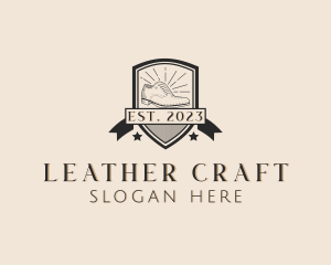 Leather - Brogue Shoes Shield logo design