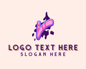 Music Label - Pop Graffiti Art Letter V logo design