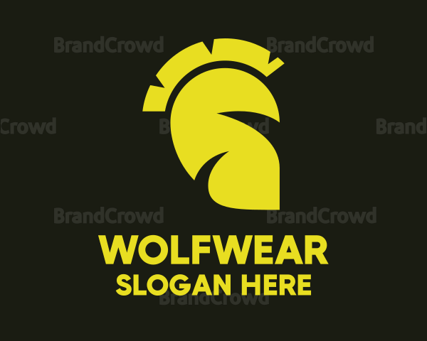 Yellow Eco Leaf Spartan Logo