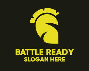 Yellow Eco Leaf Spartan logo design