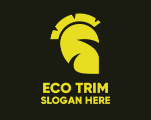 Yellow Eco Leaf Spartan logo design