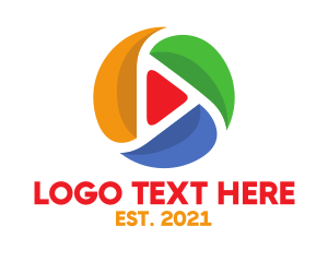 Colorful Media Play logo design