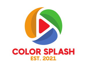 Colorful Media Play logo design