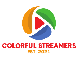 Colorful Media Play logo design