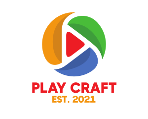 Colorful Media Play logo design