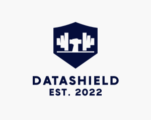 Gym Shield Barbell  logo design