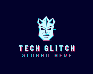 Glitch Angry Mask logo design