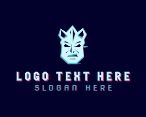 Video Game - Glitch Angry Mask logo design