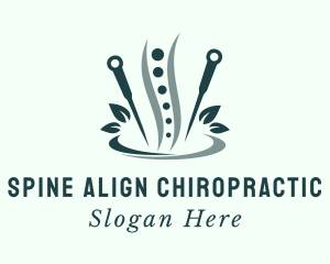 Acupuncture Spine Needle logo design