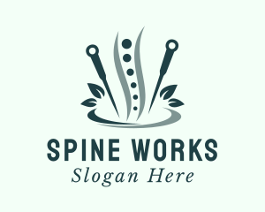 Acupuncture Spine Needle logo design