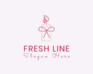 Minimalist Line Candle logo design