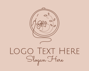 Home Decor - Brown Flower Embroidery logo design