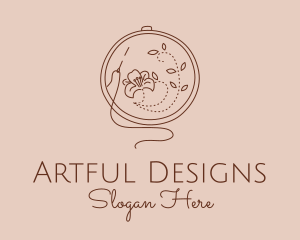 Brown Flower Embroidery  logo design