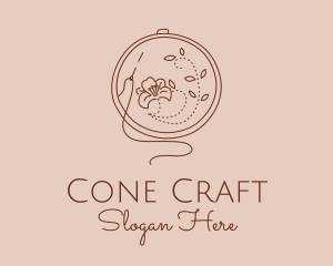 Brown Flower Embroidery  logo design