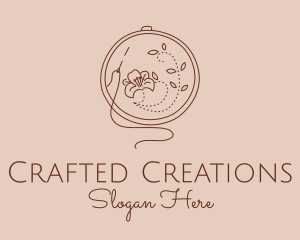 Brown Flower Embroidery  logo design