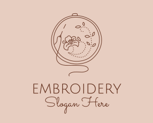 Brown Flower Embroidery  logo design