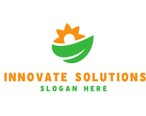 Leaf Sunflower Nature Logo