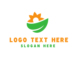 Vegan - Leaf Sunflower Nature logo design