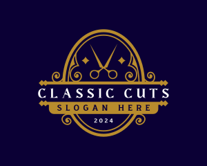 Scissor Barber Cut logo design