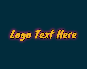 Glowing - Comic Playful Glowing Wordmark logo design