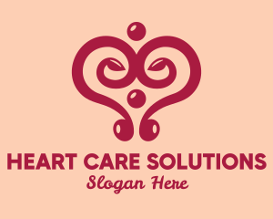 Fancy Red Heart  logo design