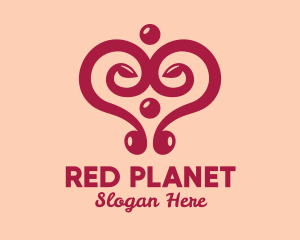 Fancy Red Heart  logo design