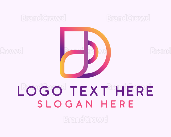 Gradient Generic Letter D Logo