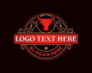 Gourmet - Luxury Bull Restaurant logo design
