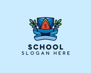 Academy School Wreath logo design