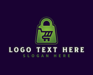 Pushcart - Ecommerce Grocery Bag logo design