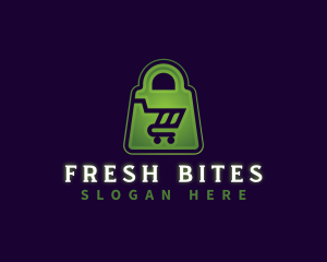 Pushcart - Ecommerce Grocery Bag logo design