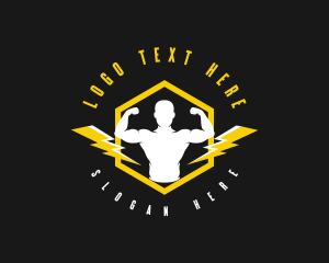 Hunk - Thunder Gym Fitness logo design