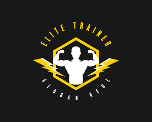 Thunder Gym Fitness Trainer logo design