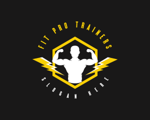 Thunder Gym Fitness Trainer logo design