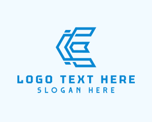 Cyberspace - Electronic Tech Letter E logo design
