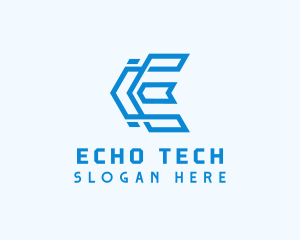 Electronic Tech Letter E logo design