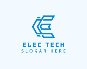 Electronic Tech Letter E logo design