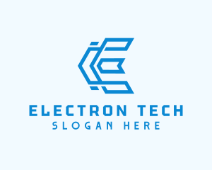 Electronic Tech Letter E logo design