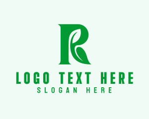 Vegan - Natural Farm Letter R logo design