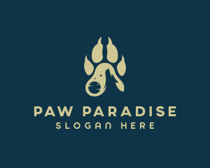 Paw - Moon Wolf Paw logo design