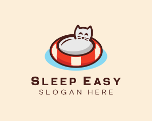 Sleeping Cat Kitten Pussycat logo design