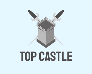 Castle Sword Weapon  logo design