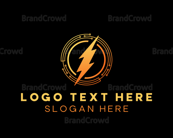 Lightning Bolt Power Circuit Logo
