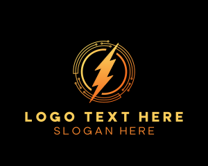 Energy - Lightning Bolt Power Circuit logo design