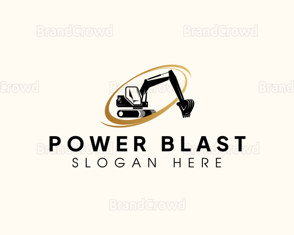 Construction Excavator Machine Logo